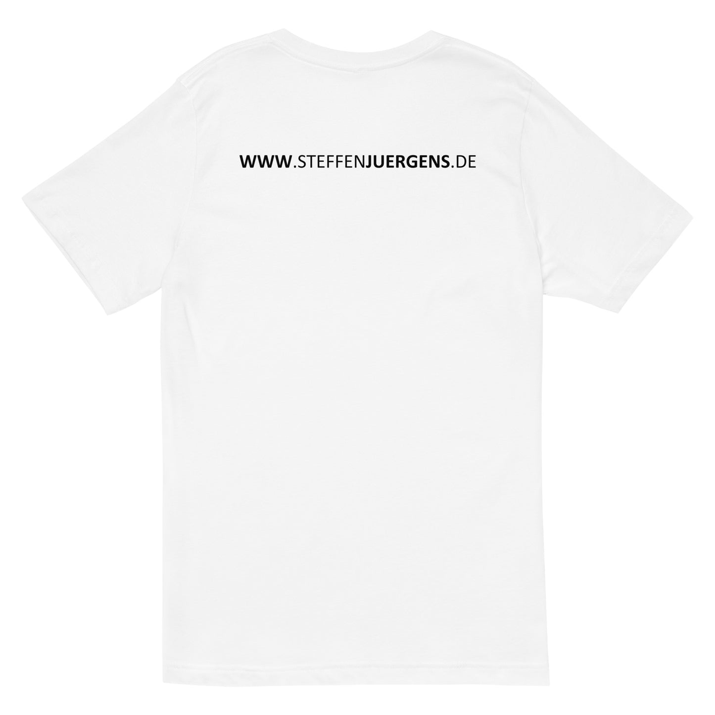 Kurzärmeliges Unisex-T-Shirt mit V-Ausschnitt